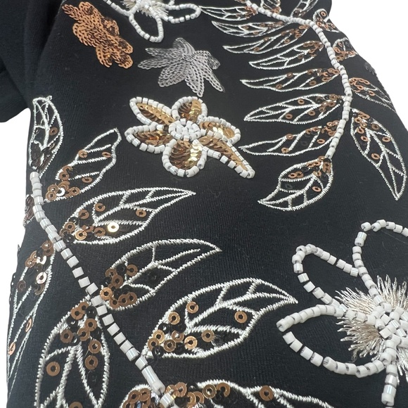 Torrid Ponte‎ Crew Neck Drop Shoulder Floral Sequin Sweatshirt Sz 3X Glam-Boho - Picture 9 of 12